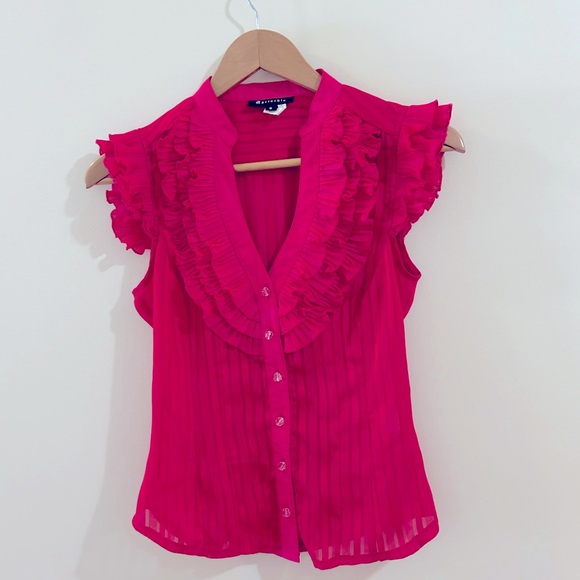 Pink Marineblu ruffled shirt small - Picture 4 of 8